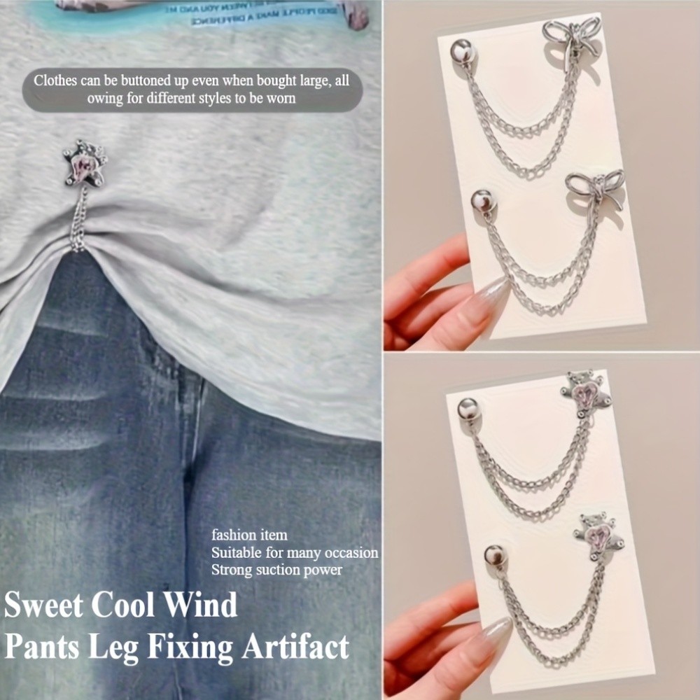 Multi-Functional User Friendly Sturdy 6 Women's No-Sew Adjustable Pant Hem Clips