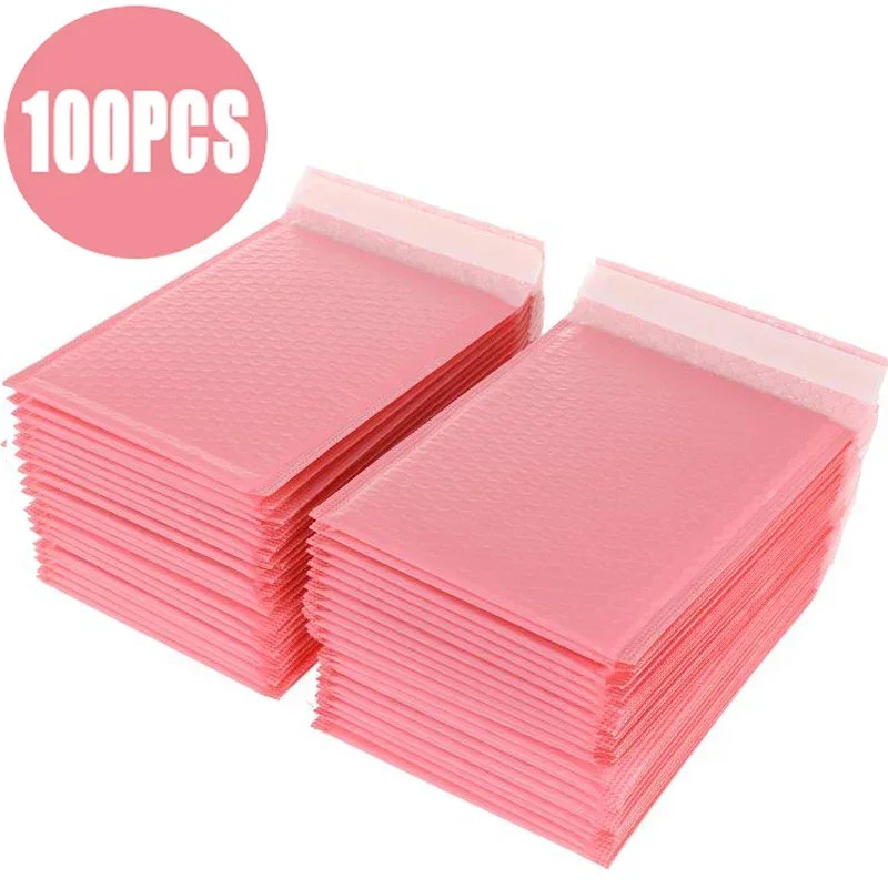 100pcs Bubble Mailers Pink Poly Bubble Mailer Self Seal Padded Envelopes Gift Ba