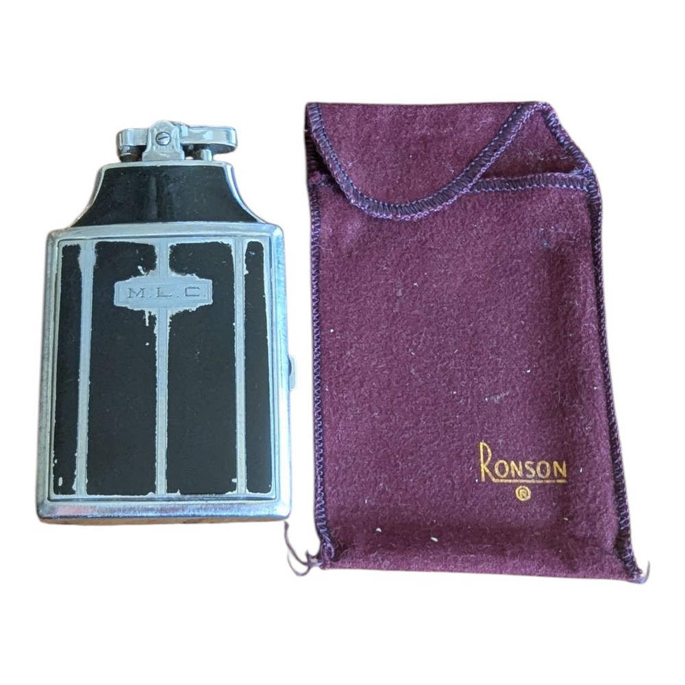 Lighter Cigarette Case Combo Vintage Art Deco Ronson Mastercase Monogram X