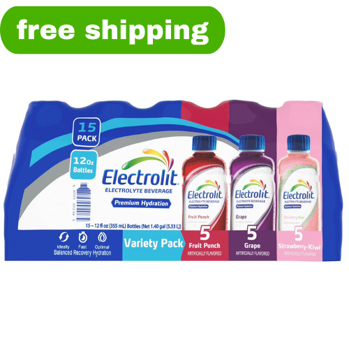 Electrolit Premium Hydration Variety Pack - 12 oz Bottles (15 Pack)