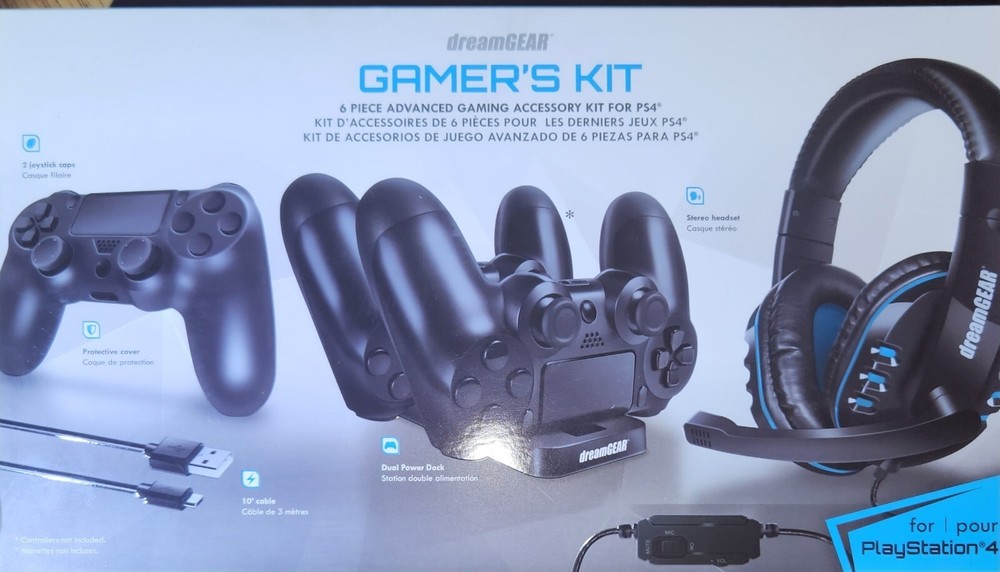 WB DreamGear DGPS4-6436 PS4 Advanced Game Accessory Kit (Black).