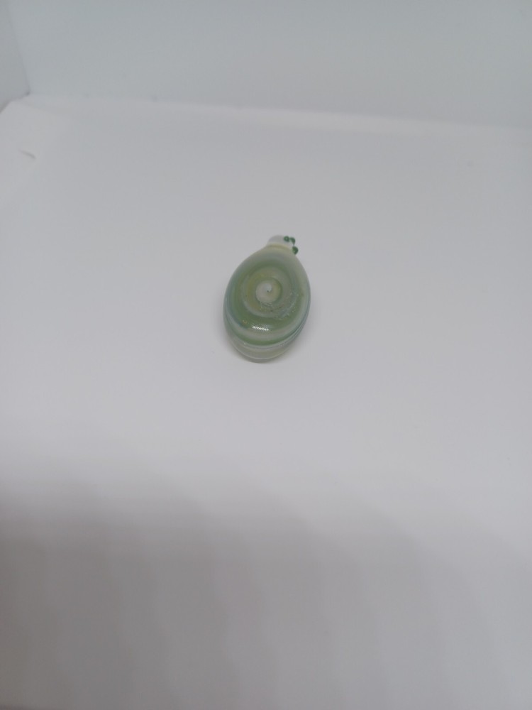 Hand Blown Glass Pendant Green Swirled