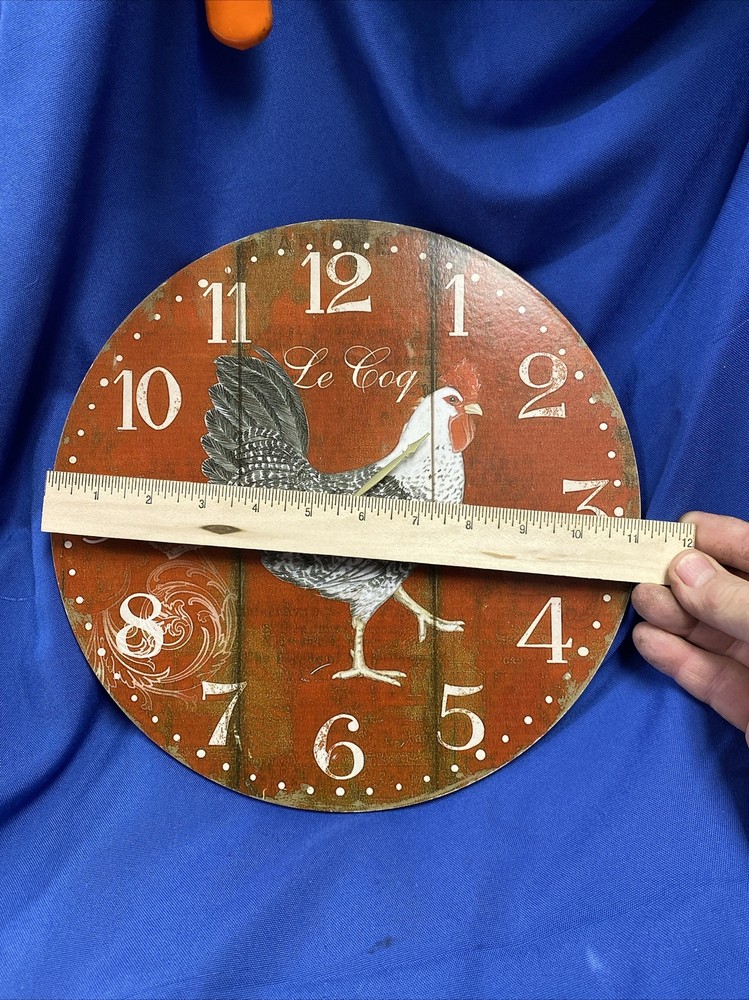 Vintage Wood Clock le Coq