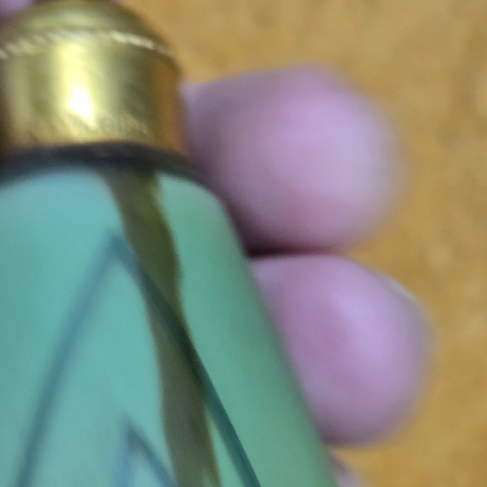 Antique Devilbiss Perfume Atomizer/Bottle Signed Green & Gold Hand Painted
