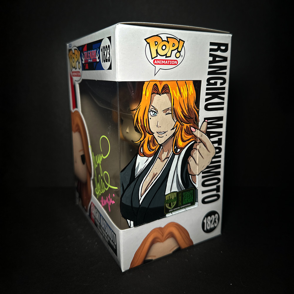 Funko Pop! Bleach - Rangiku #1823 Signed - Custom Box Art [GITD] + Soft Protect
