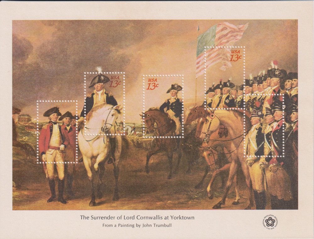 US Bicentennial Souvenir Sheet Collection; 4 Stamp Sheets
