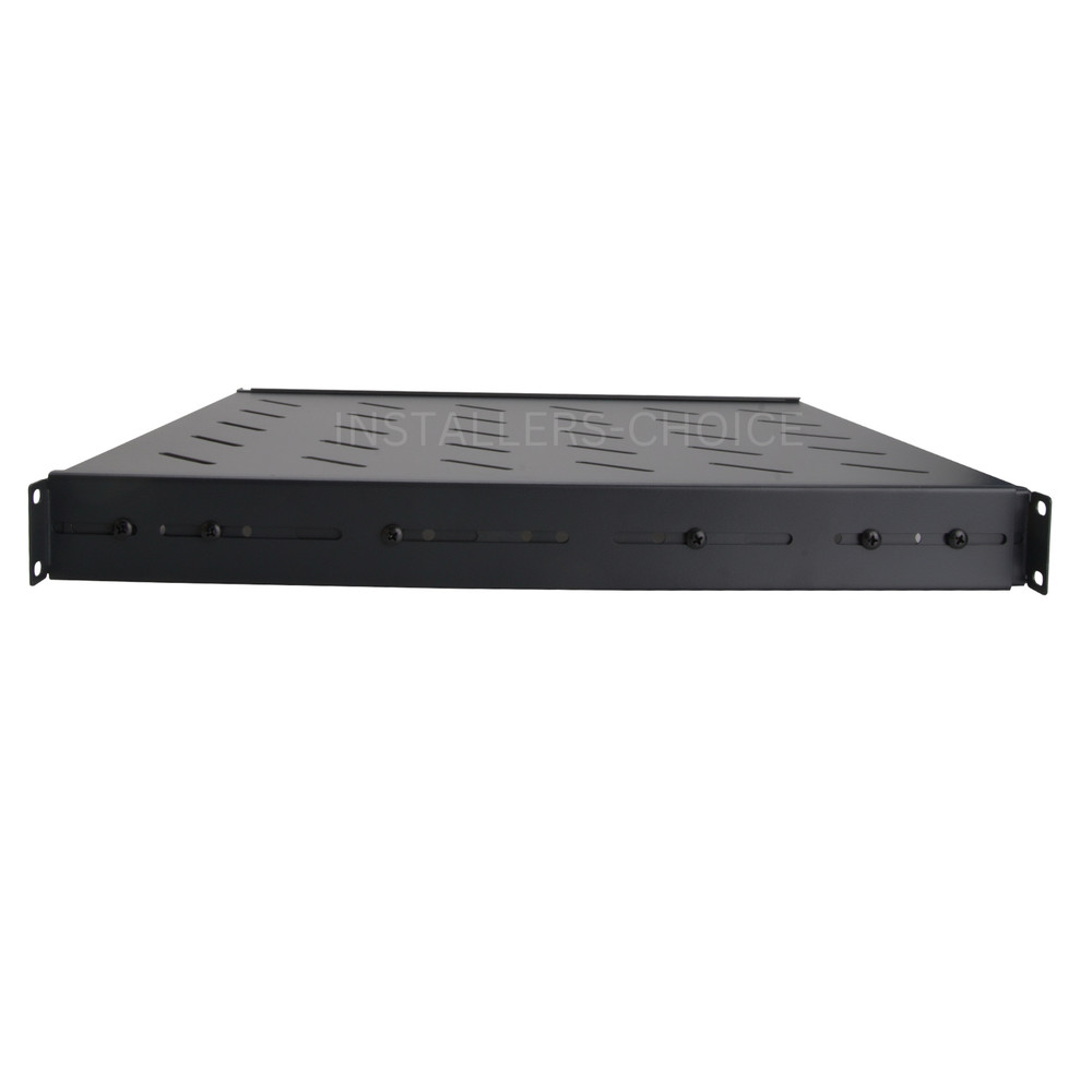 1U Vented Server Shelf 19" Adjustable Rack Mount 18"-42" Depth, 40lb Capacity