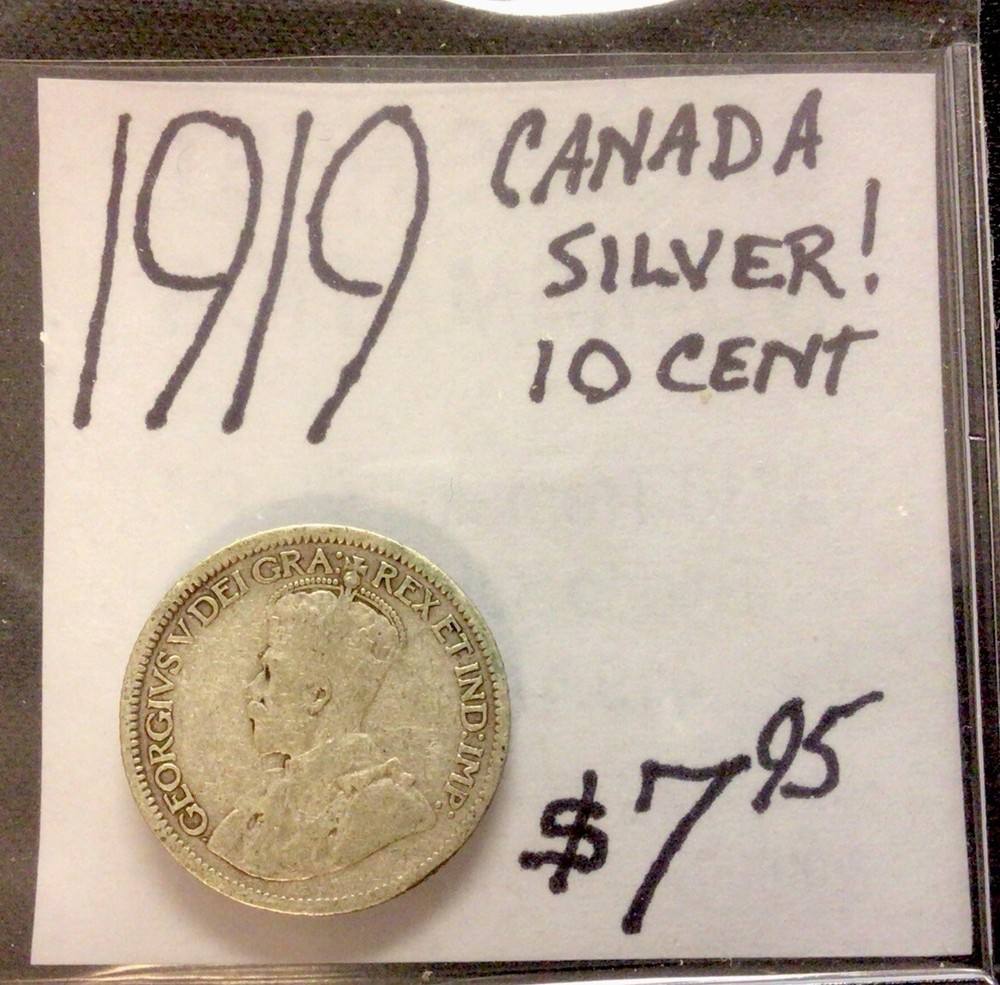1919 Canada Silver! 10 Cents! ENN Coins