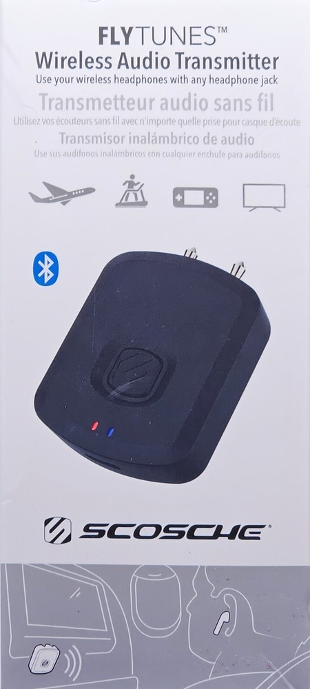 SCOSCHE BTTWT-SP FlyTunes Portable Bluetooth 4.1 Wireless Audio Transmitter