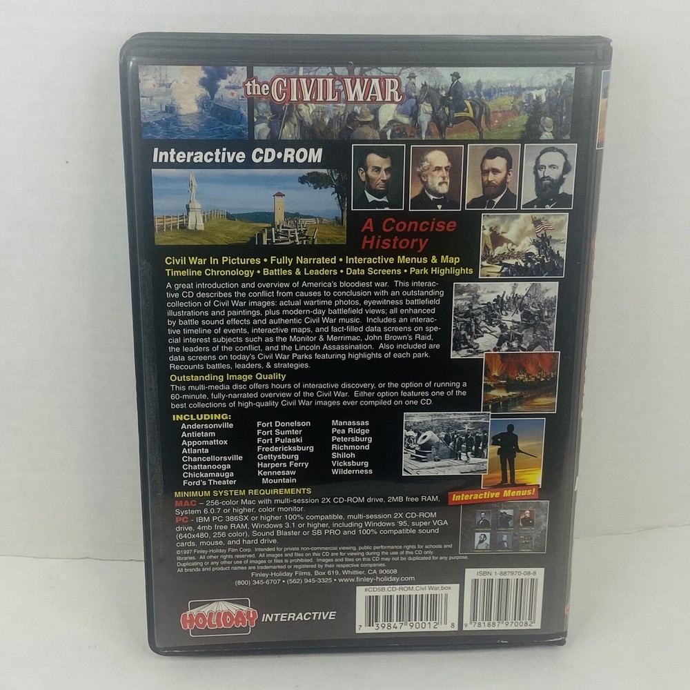 The Civil War: A Concise History Interactive CD-ROM Complete PC & MAC