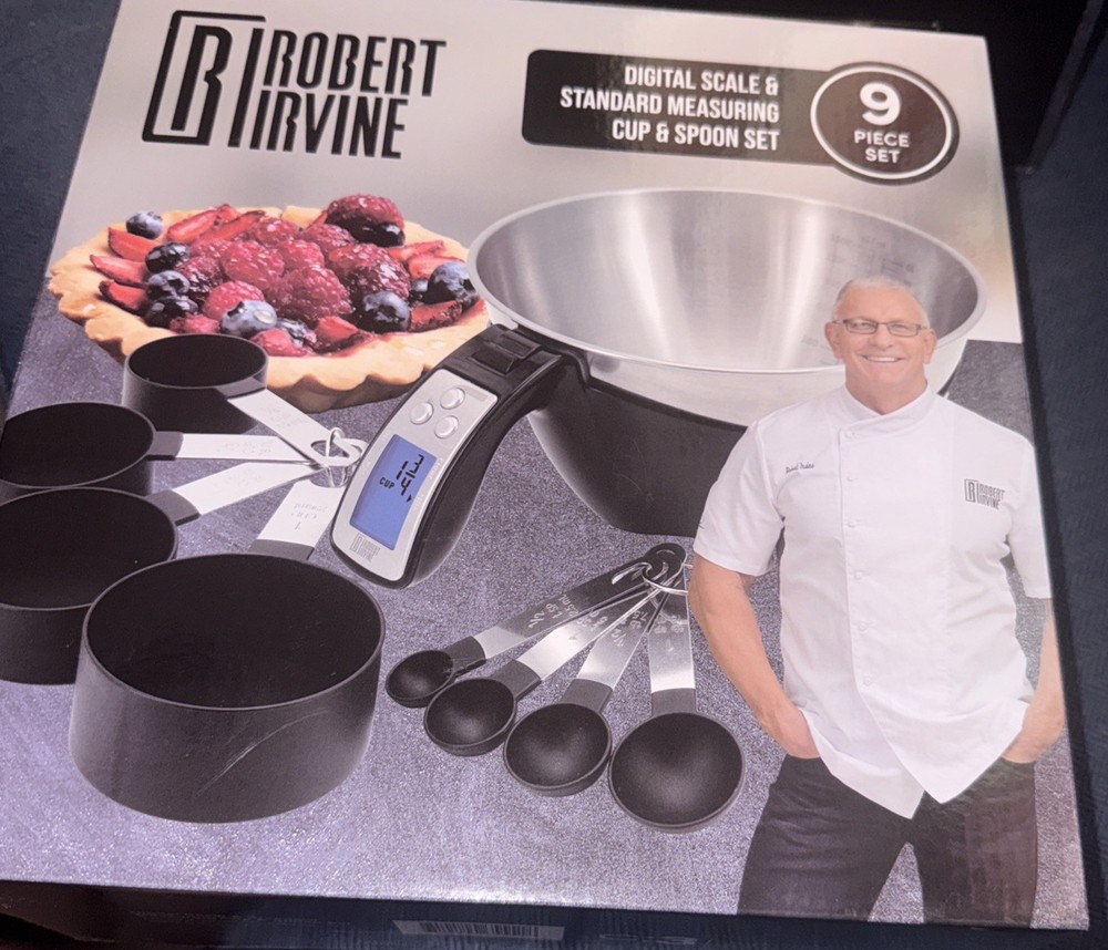 Robert Irvine Digital Scale & Measuring Cup Spoon 9-Piece Set