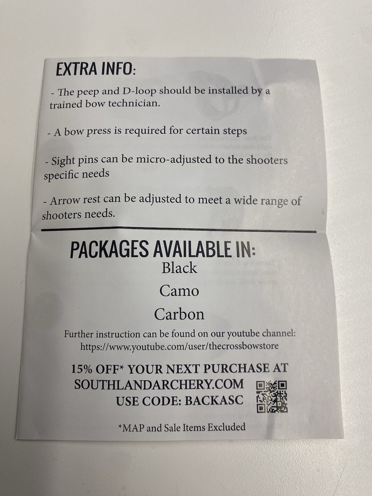 SAS Bow Accessory Kit Archery Sight Stabilizer Sling Set