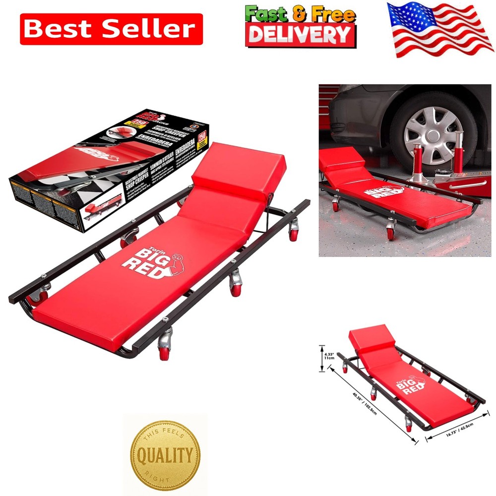 Compact 40" Rolling Garage Creeper with Easy Assembly & Comfort Features