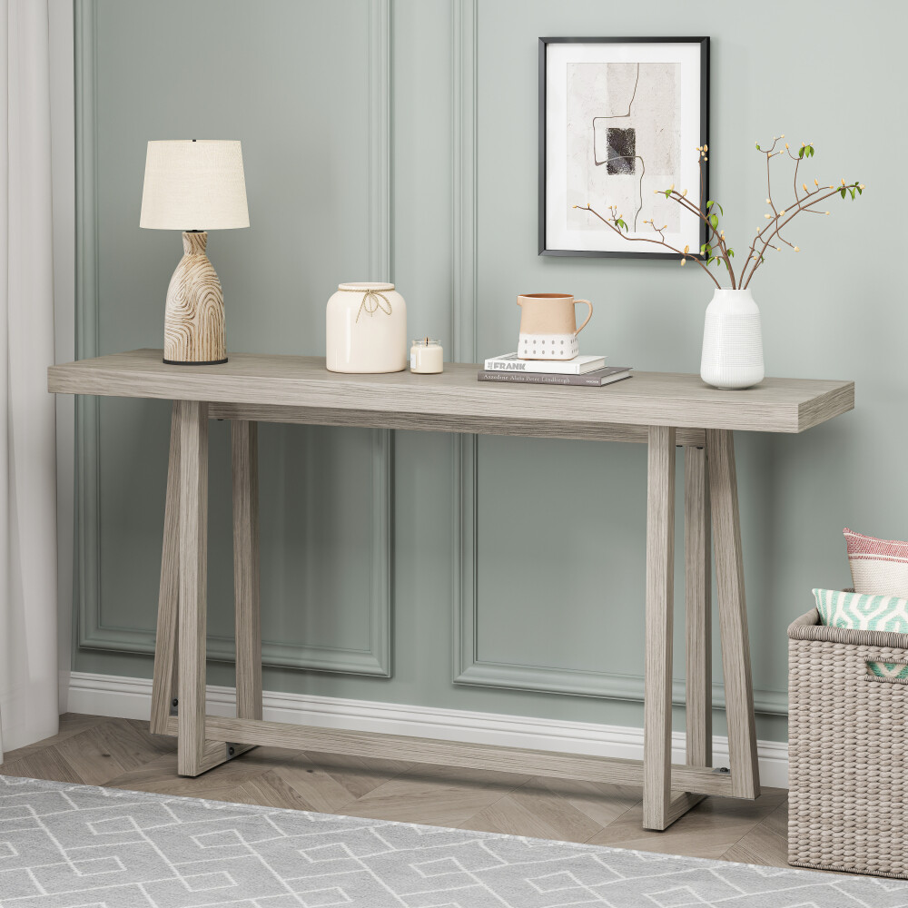 60'' Multi-Purpose Console Table - Weatherproof & 220LBS Capacity (Woodgrain)