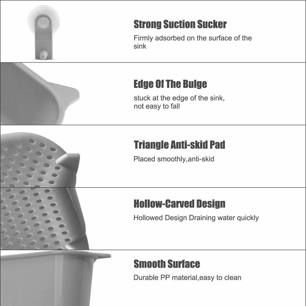 2 pack Triangle Colander Strainer Skimmer Basket Filter Drain Kitchen Sink Rack