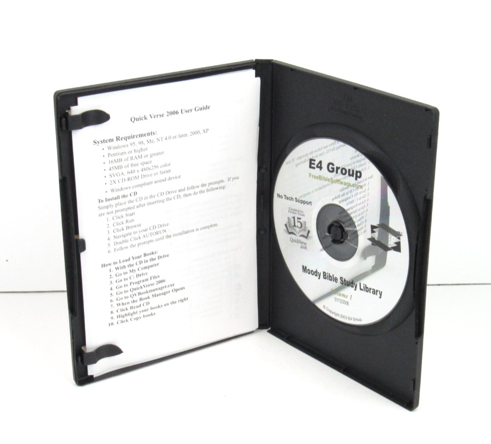 QuickVerse E4 Moody Bible Study Library Vol. 1 PC Software Tested Works