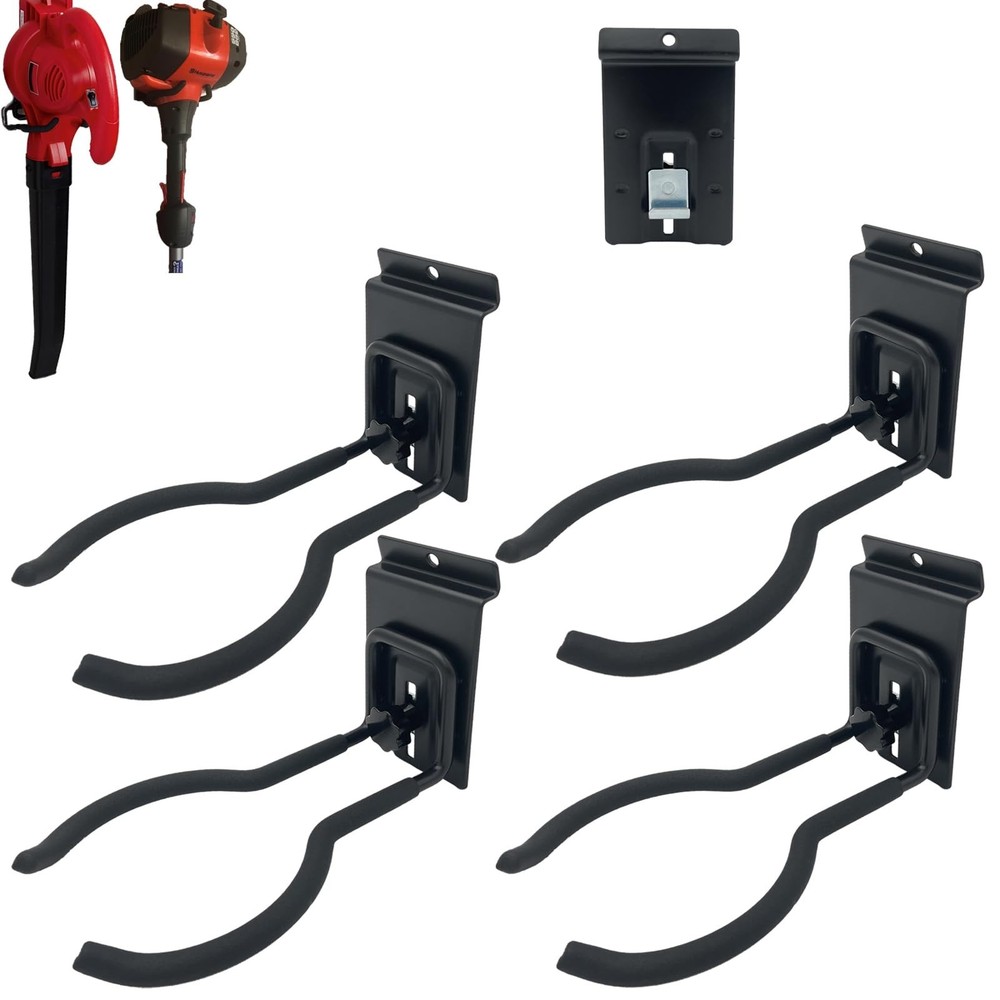 Adjustable Slatwall Hooks, Lockable Slatwall Weedeater & String Trimmer Hange...