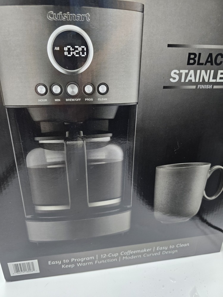 Cuisinart 12 Cup Programmable Coffeemaker BLACK STAINLESS Model# DCC-1220BKS