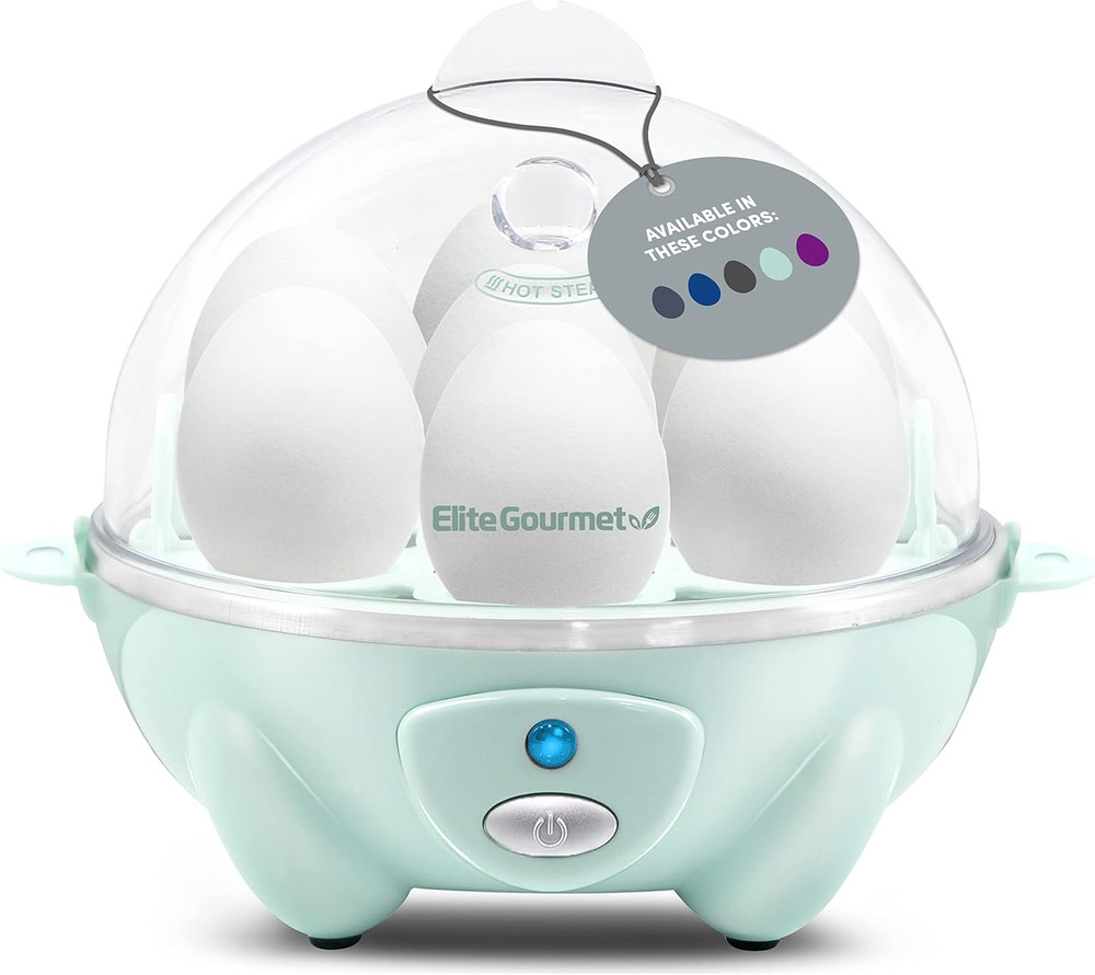 Easy Electric 7 Egg Capacity Soft, Medium, Hard-Boiled Cooker Poacher, Scrambled