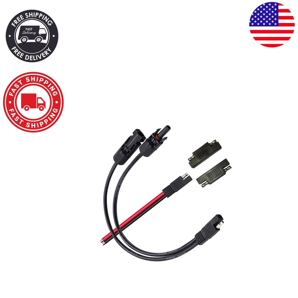 Durable 10AWG Solar Panel Extensions - Indoor/Outdoor Use with Reverse Adaptors