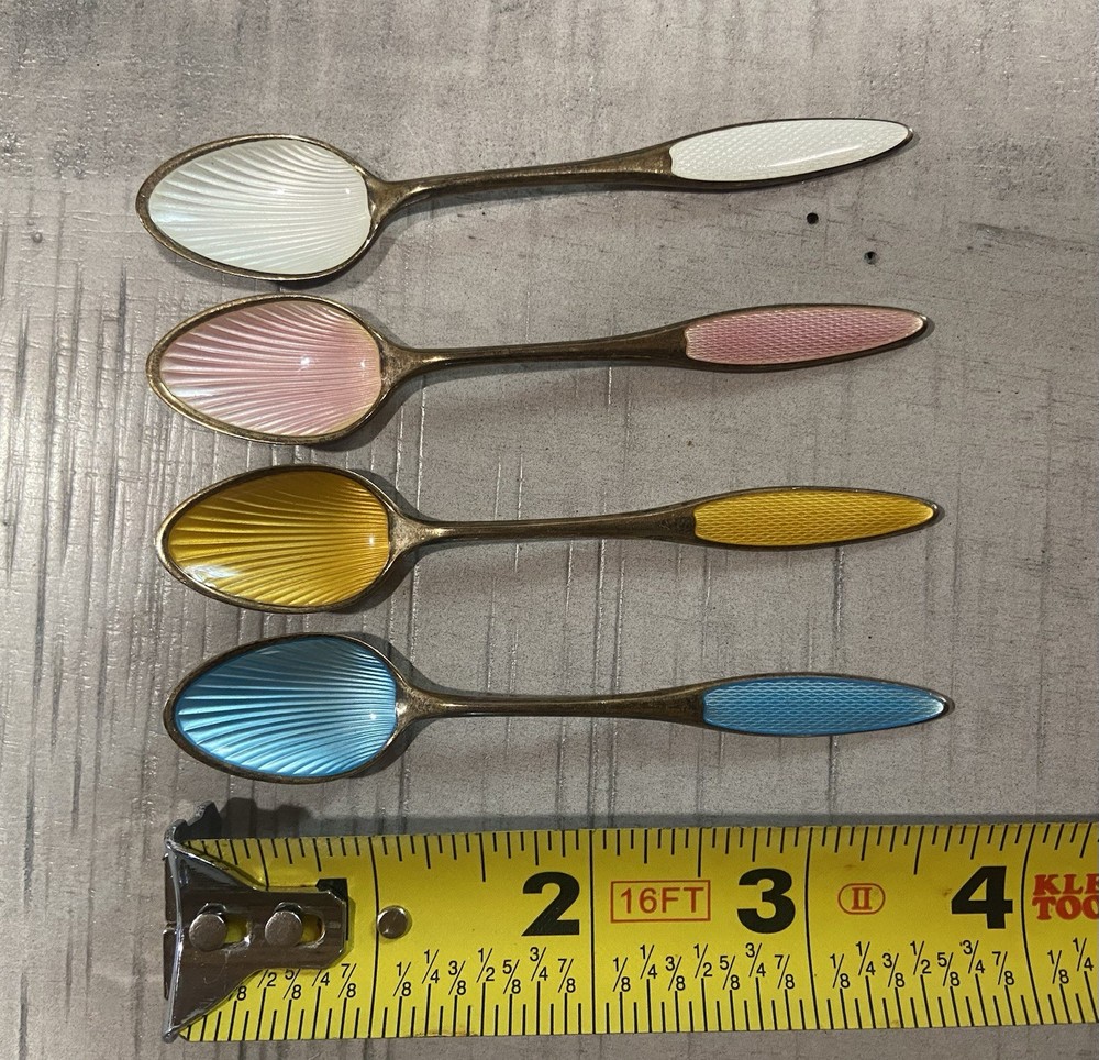 4 Danish Enameled Spoons