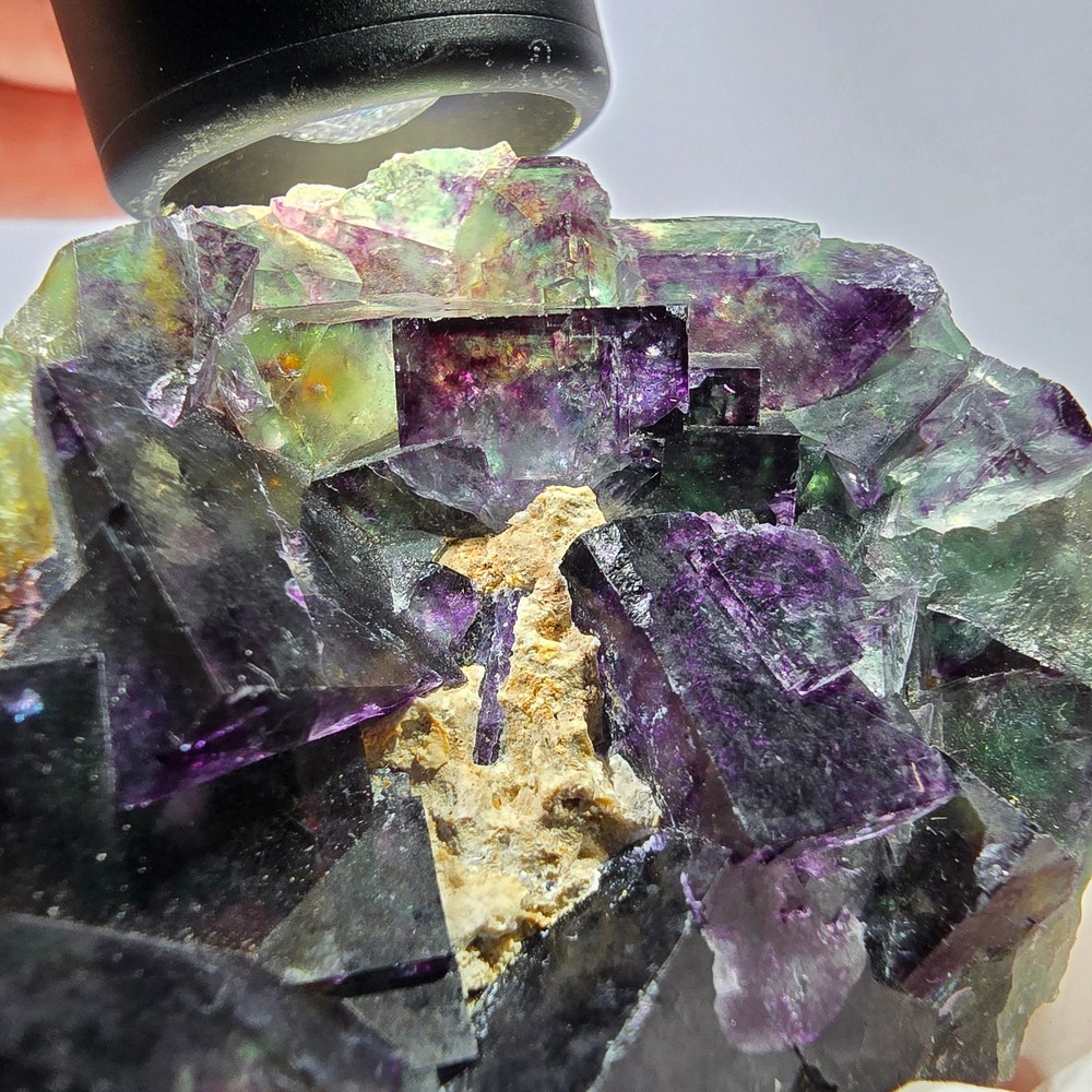 Phantom Fluorite Cube Specimen, green purple Okorusu, Namibia 76*63*22mm