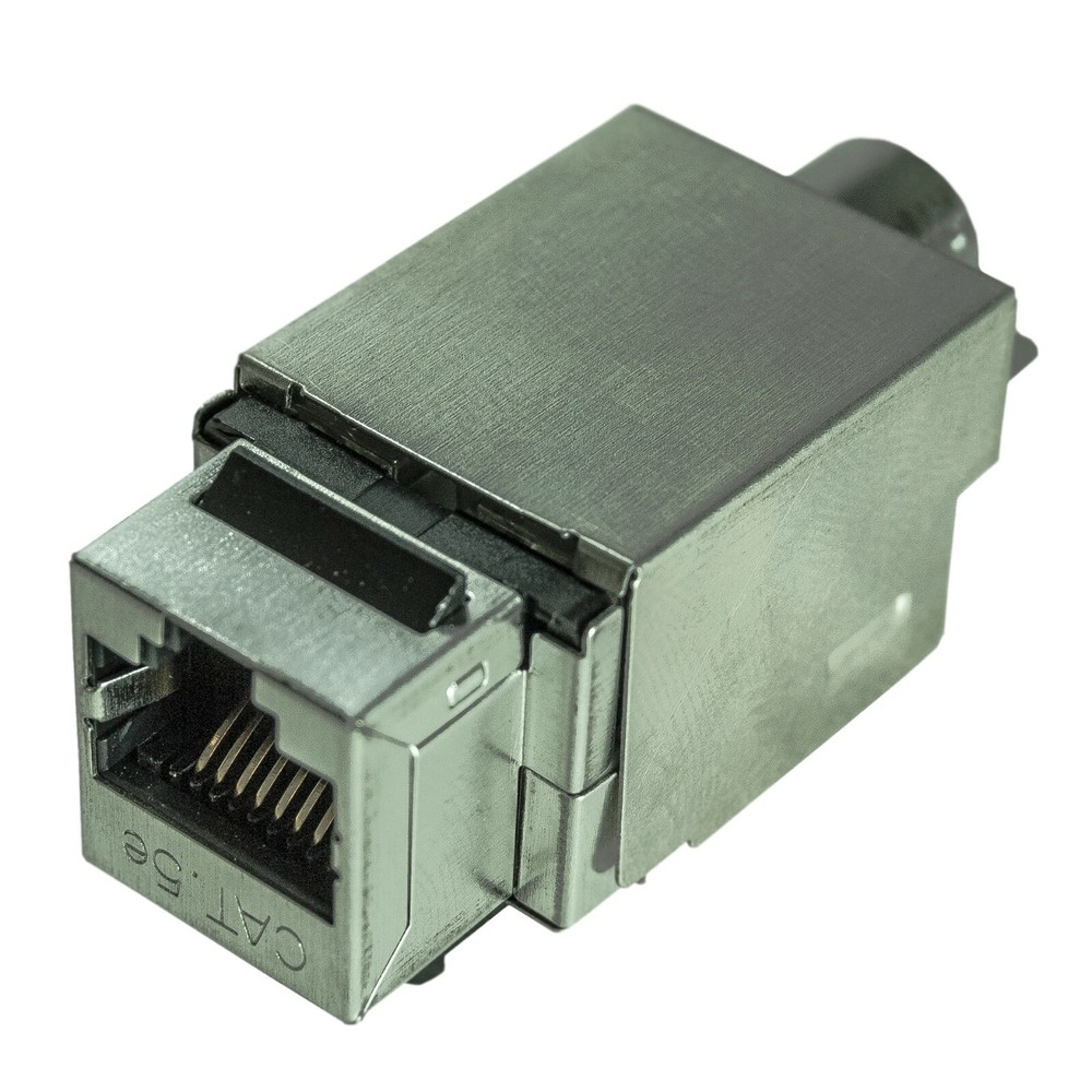 100 Pack Shielded CAT5e Keystone RJ45 Ethernet Network Tool-Less Snap-In Jack
