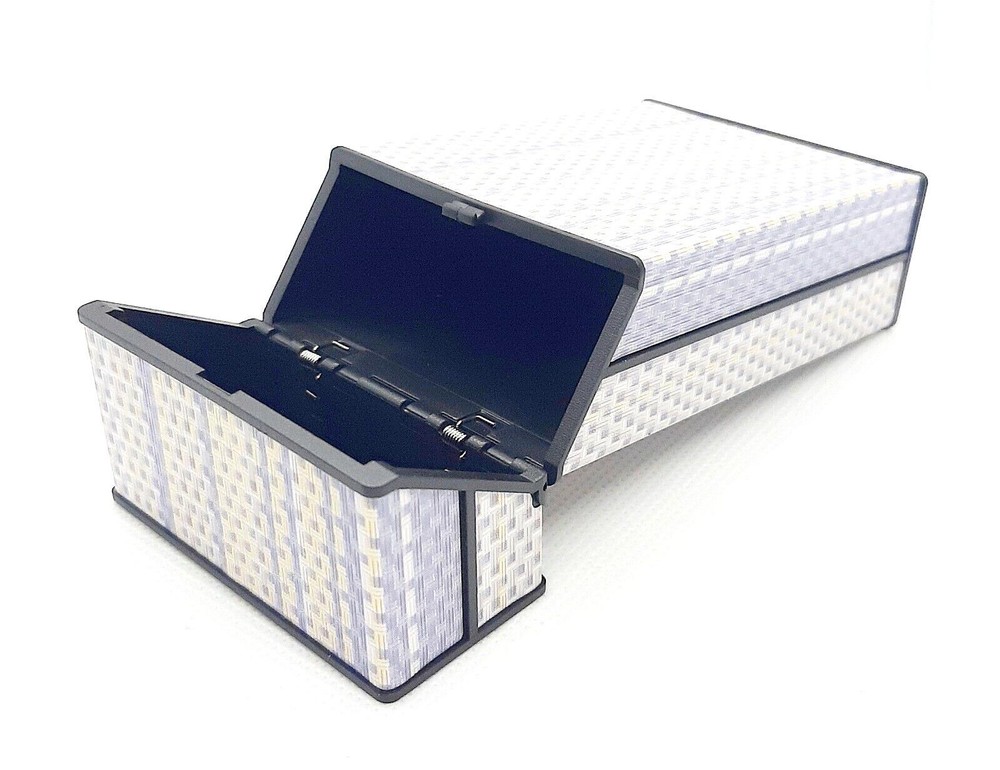 Fujima Textured Blue Striped Design Push Open 100s Size Cigarette Case