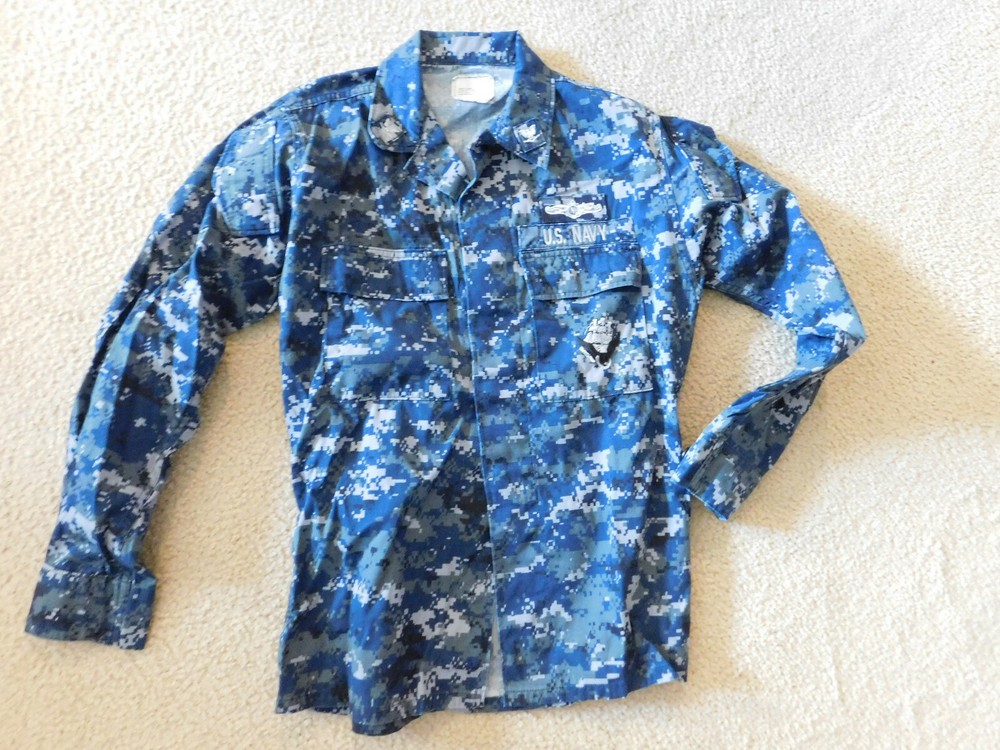 US NAVY WORKING BLOUSE SIZE SMALL - LONG