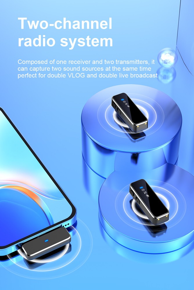 Wireless Lapel Microphone With Charging Box For Android Iphone IOS Mobile Phone