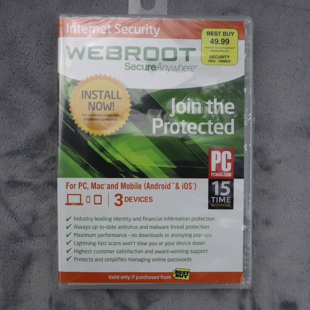 Internet Security Webroot Secure Anywhere PC Mac Mobile Android iOS Best Buy