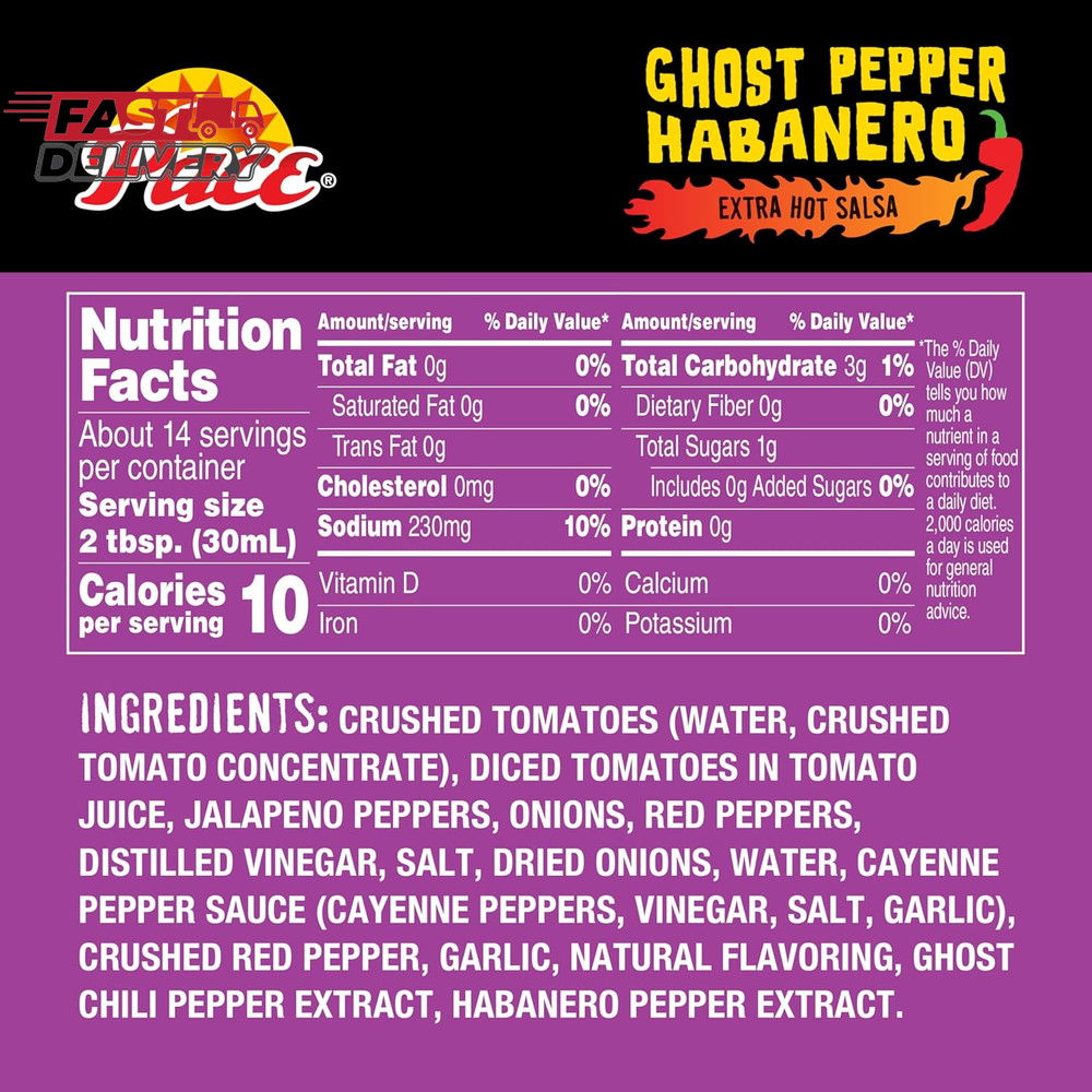 Pace Ghost Pepper Habanero Extra Hot Salsa, 16 Oz Jar