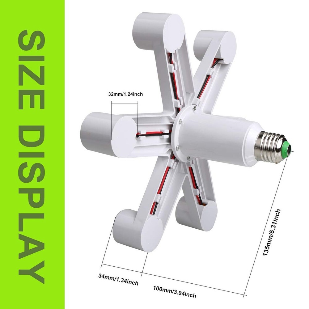 Toplimit 7 Light Socket Splitter,Multi Light Bulb Adapter, Fireproof Adapter ...