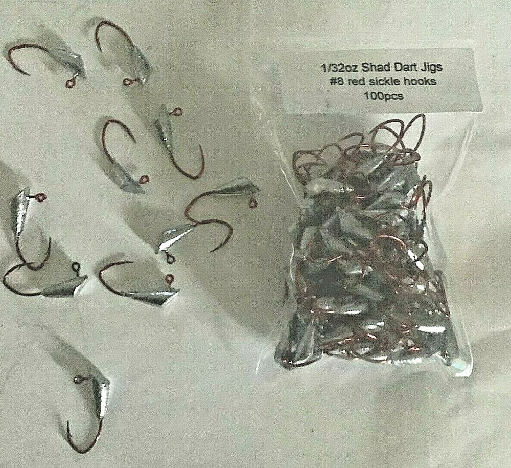 100 unpainted shad dart jigs