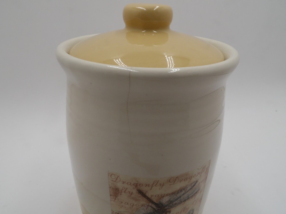 Dragonfly Design Ceramic kitchen Canister Jar