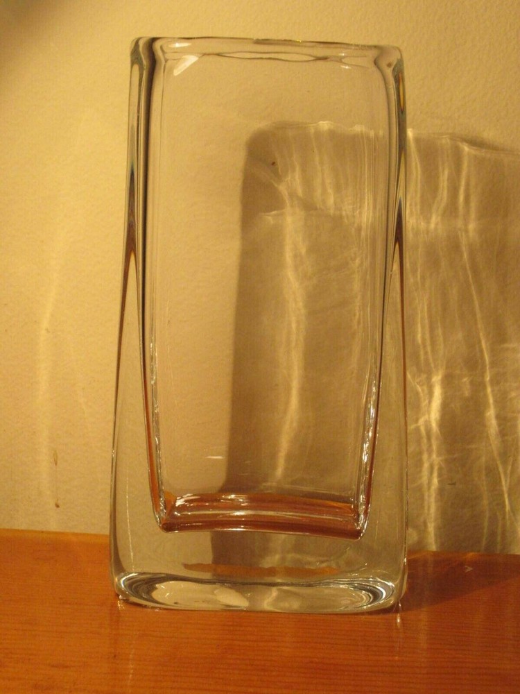 Two (2) heavy blown glass vases 7" x 4" x 2"