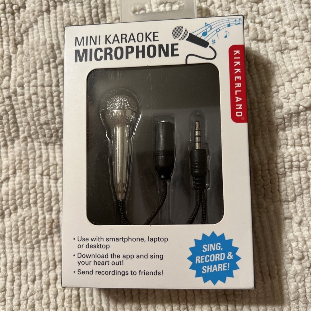 Karaoke Mini Silver microphone electronic in box