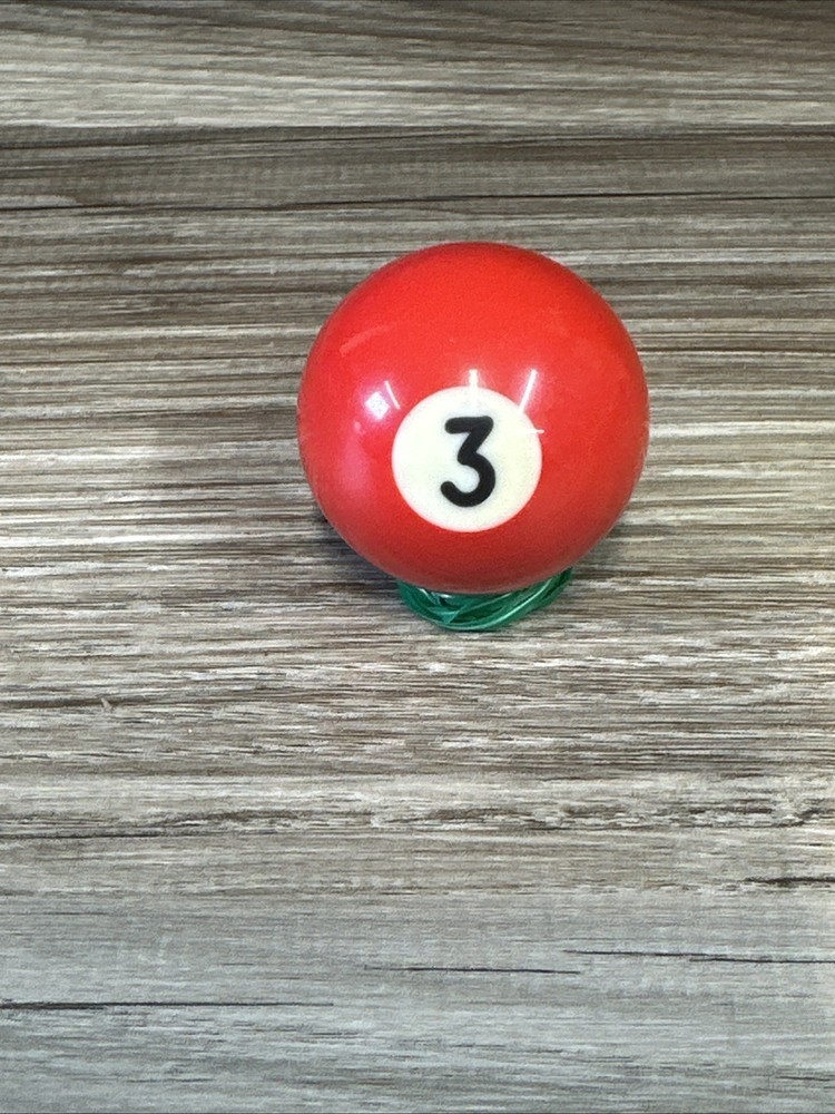 Mini Pool Ball #3 Solid Red 1.5" Diameter Miniature Billiard Replacement Vtg