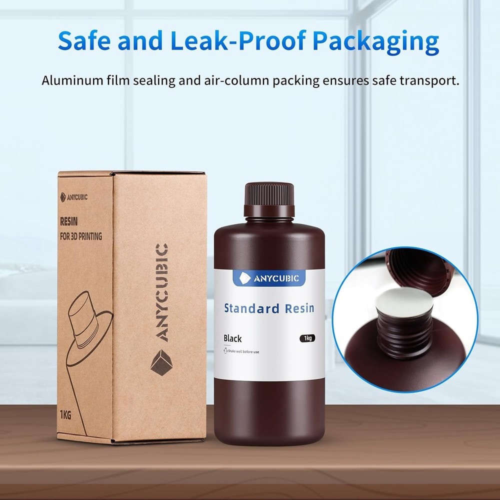 1kg Black UV-Curing Resin with Quick Curing & Excellent Fluidity for 3D Models