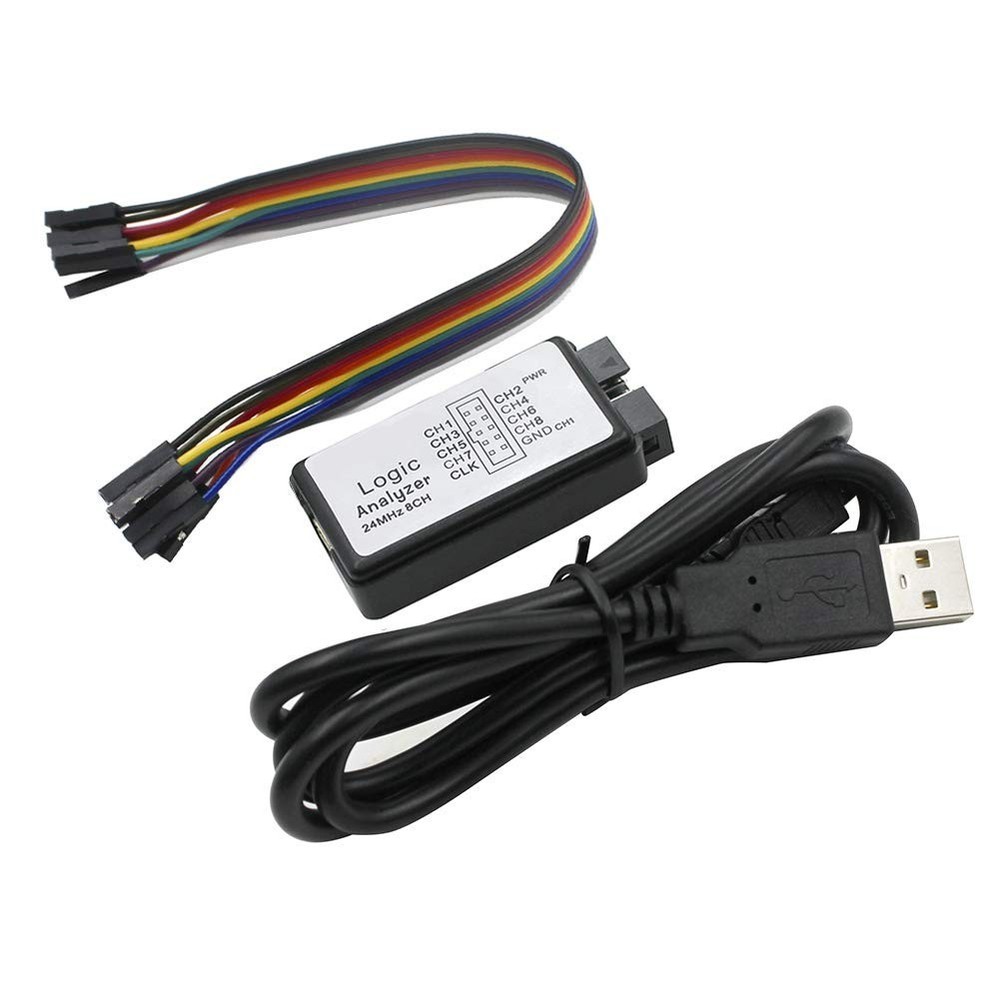 Versatile 8CH USB Logic Analyzer with 12PCS Color Clips - Compact Solution