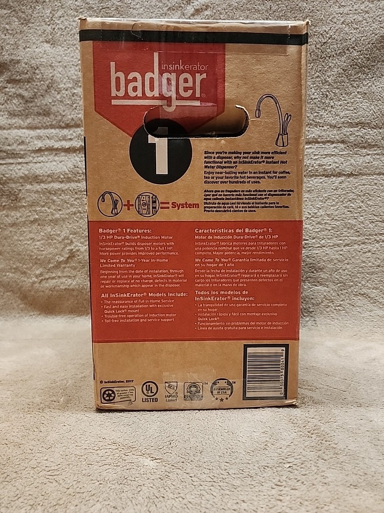 InSinkErator Badger 1: 1/3 HP Garbage Disposal