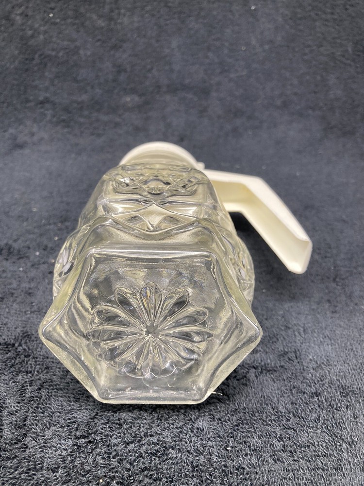 Anchor hocking Press cut clear syrup pitcher