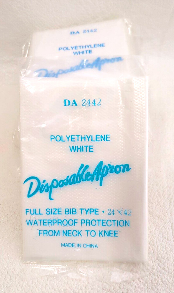25 Polyethylene Disposable Aprons White 24" x 42"