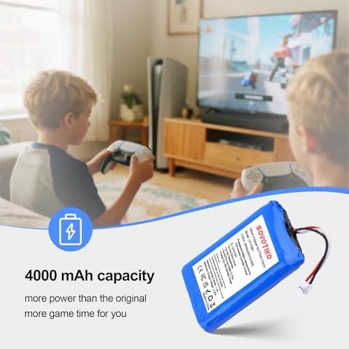 2-Pack Rechargeable 4000mAh PS5 Controller Battery Replacement for DualSense Gam