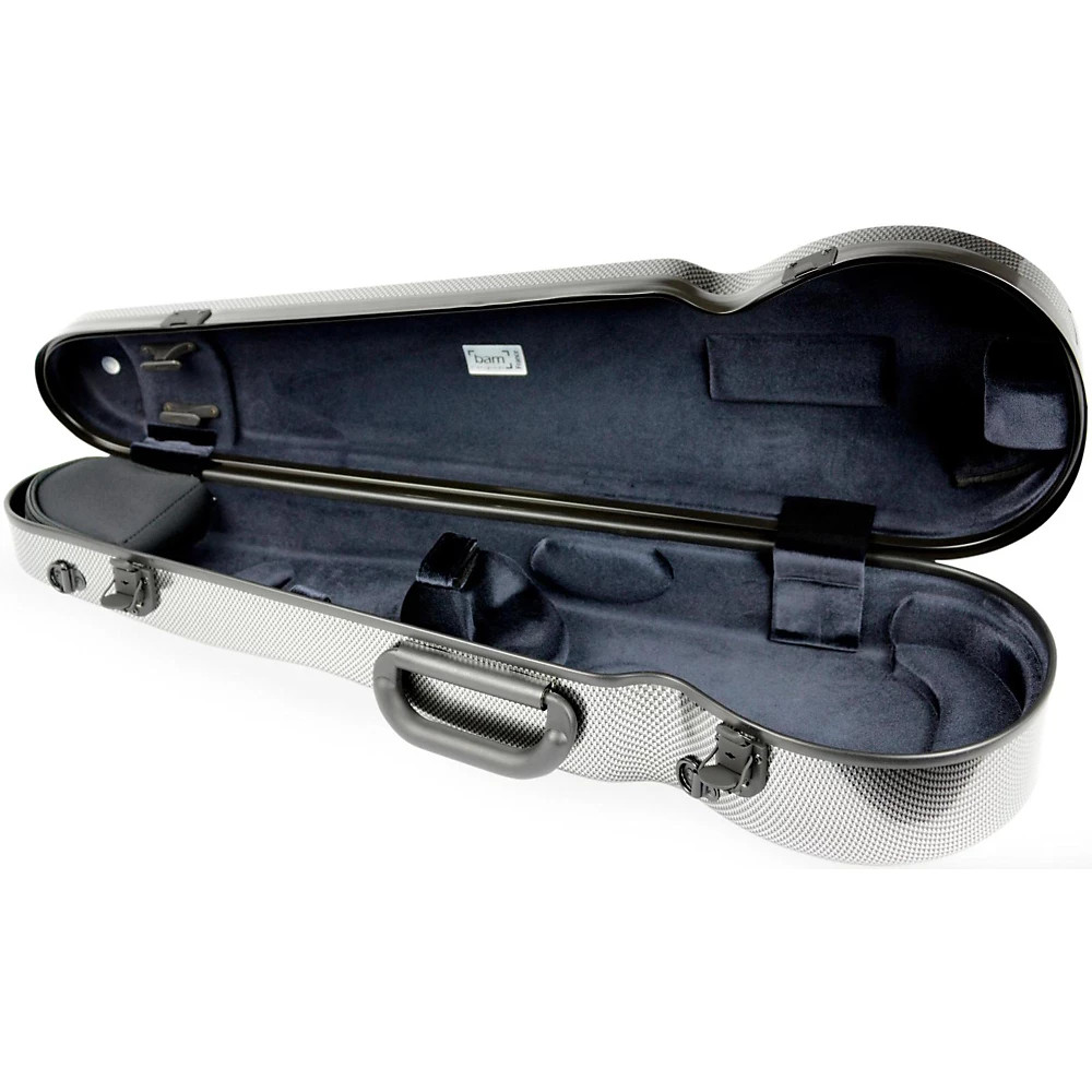 Bam High Tech Contoured Violin Case Silver Carbon