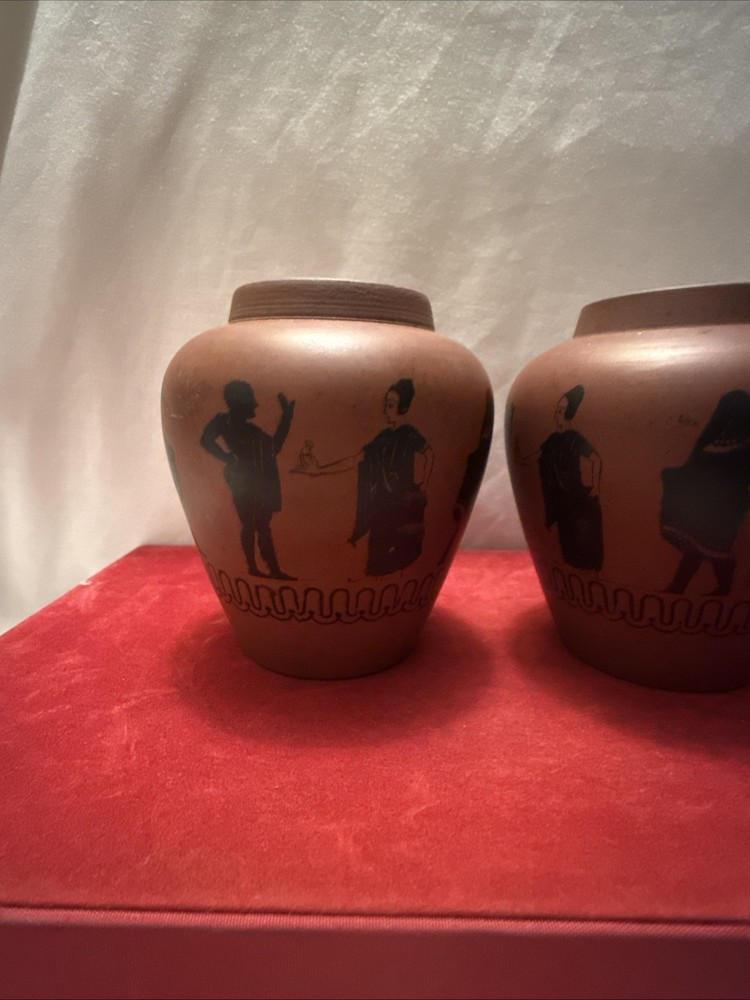 Pair Of Terracotta Printed Pots