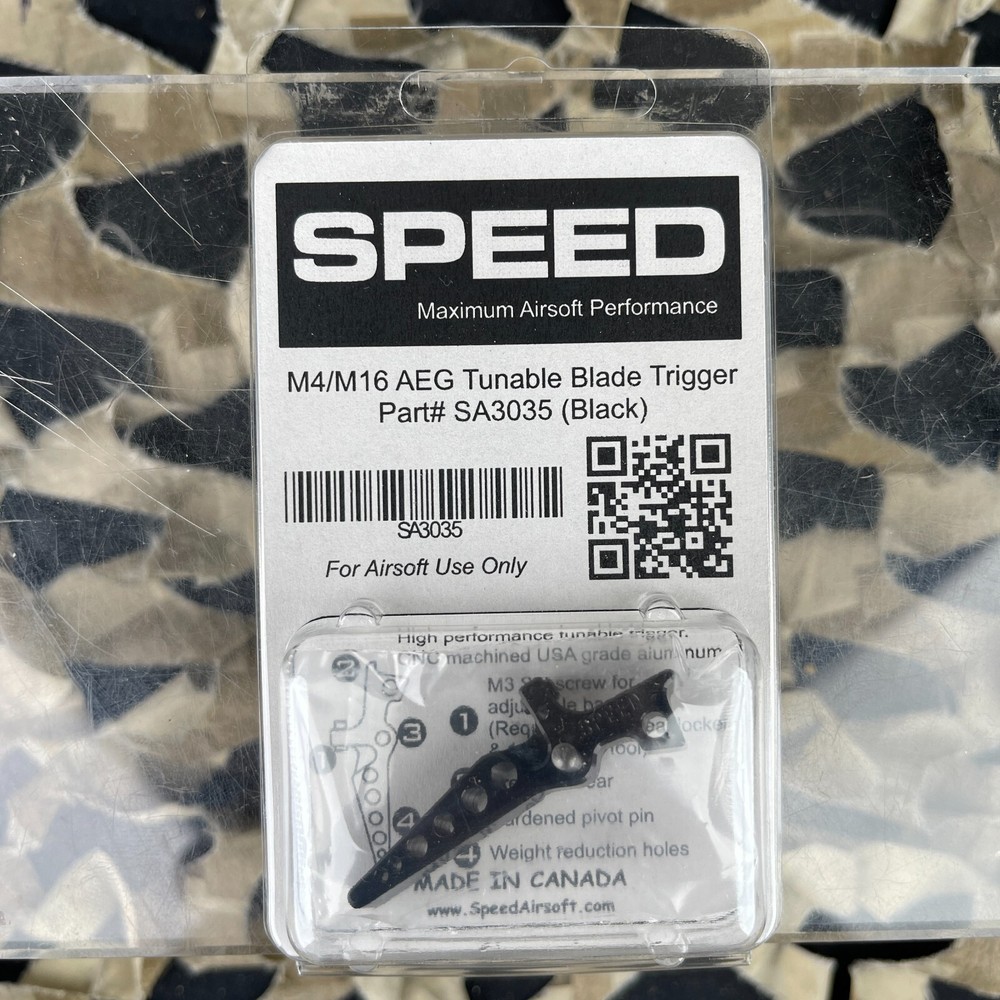 NEW Speed Airsoft M4/M16 Tunable Blade Trigger - Black (SA3035)