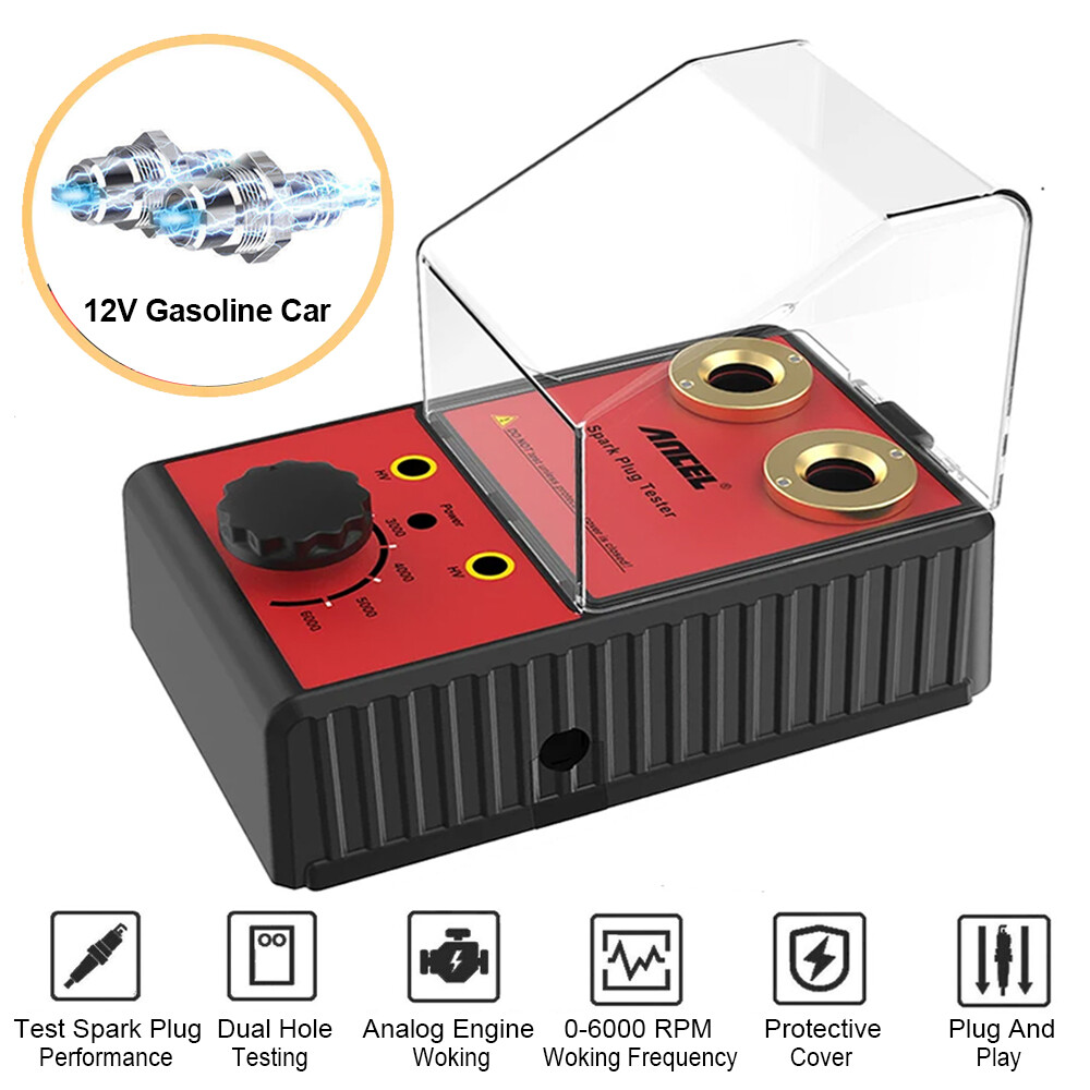 ANCEL Car Spark Plug Tester Auto Adjustable Double Hole Detector Ignition Tester