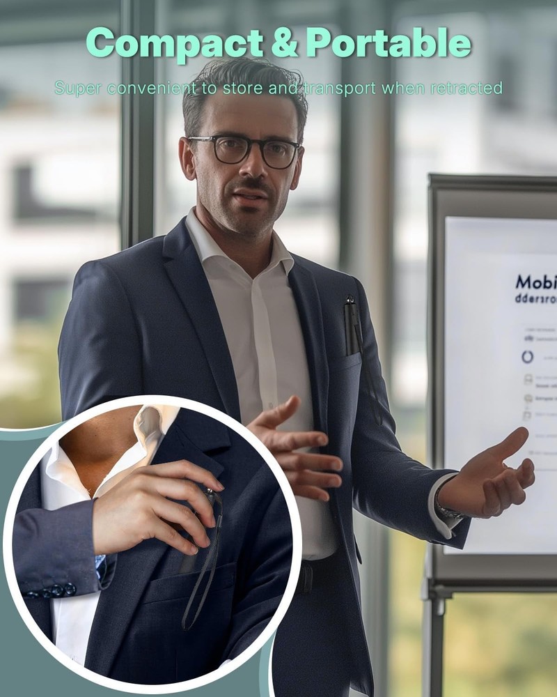 Uniclife 2 Pack Retractable Teacher Pointer Stick for Classroom 2