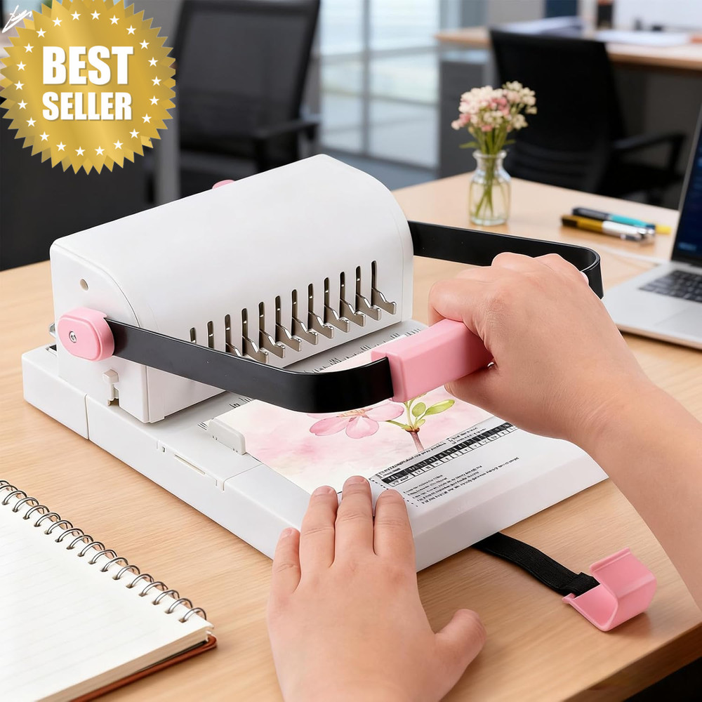 Binding Machine Spiral Coil Wire Book Binder Slide Ruler Office Notebook Punch